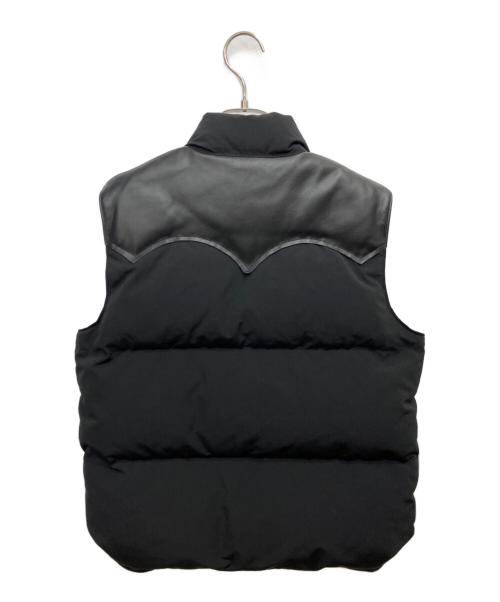 SUGAR CANE（シュガーケーン）SUGAR CANE (シュガーケーン) LEATHER YOKE T/C DOWN VEST ブラック サイズ:Mの古着・服飾アイテム