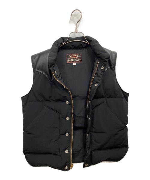 SUGAR CANE（シュガーケーン）SUGAR CANE (シュガーケーン) LEATHER YOKE T/C DOWN VEST ブラック サイズ:Mの古着・服飾アイテム