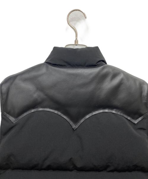 SUGAR CANE（シュガーケーン）SUGAR CANE (シュガーケーン) LEATHER YOKE T/C DOWN VEST ブラック サイズ:Mの古着・服飾アイテム