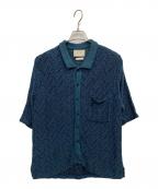 YOKEヨーク）の古着「HERRINGBONE MESH SHIRT」｜グリーン