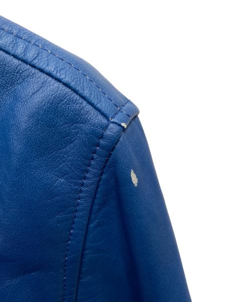 INDIAN MOTORCYCLE（インディアンモーターサイクル）INDIAN MOTORCYCLE (インディアンモーターサイクル) ラムレザージャケット ブルー サイズ:Lの古着・服飾アイテム