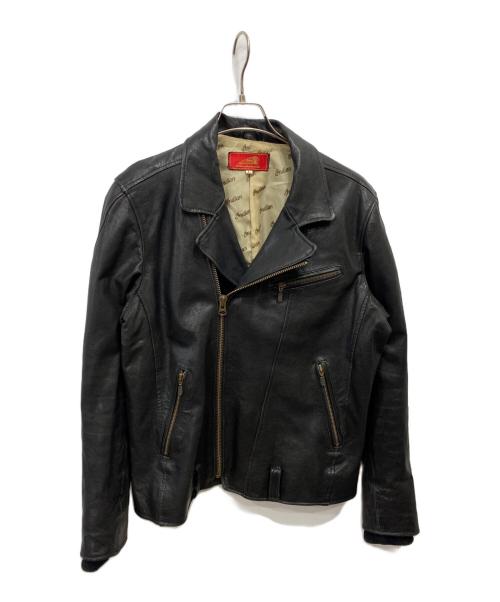 INDIAN MOTORCYCLE（インディアンモーターサイクル）INDIAN MOTORCYCLE (インディアンモーターサイクル) ラムレザーダブルライダースジャケット ブラック サイズ:Lの古着・服飾アイテム