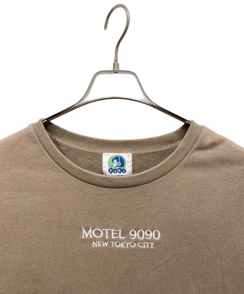 9090（9090）9090 (9090) バックプリントスウェット ブラウン サイズ:XLの古着・服飾アイテム