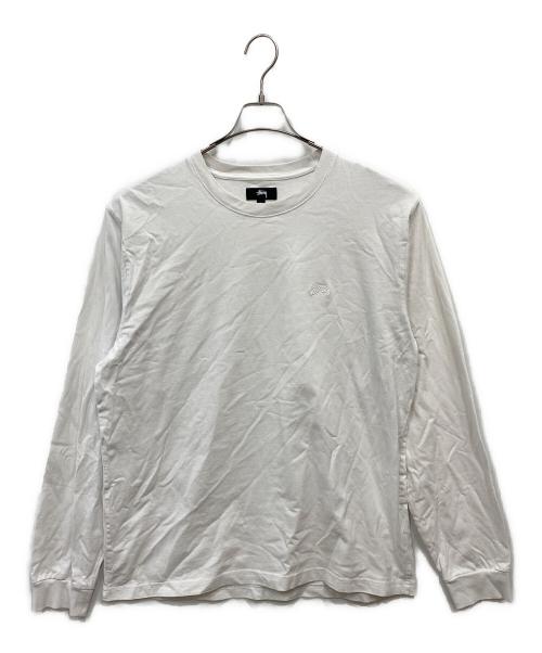 stussy（ステューシー）stussy (ステューシー) STOCK LOGO LS TEE ホワイト サイズ:ＸＬの古着・服飾アイテム