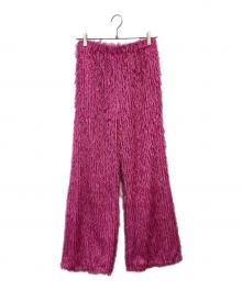 MAISON SPECIAL（メゾンスペシャル）の古着「フリンジデザインパンツ」｜ピンク