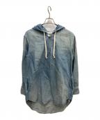 BACKLASHバックラッシュ）の古着「コットンリネンメキシカンパーカー」｜ブルー