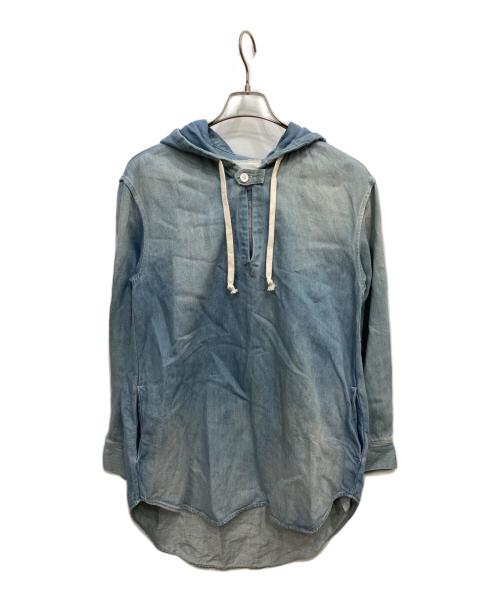 BACKLASH（バックラッシュ）BACKLASH (バックラッシュ) コットンリネンメキシカンパーカー ブルー サイズ:Ｍの古着・服飾アイテム