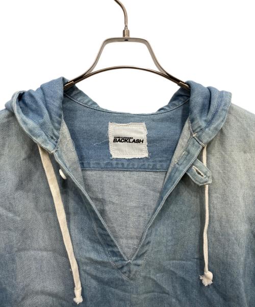 BACKLASH（バックラッシュ）BACKLASH (バックラッシュ) コットンリネンメキシカンパーカー ブルー サイズ:Ｍの古着・服飾アイテム