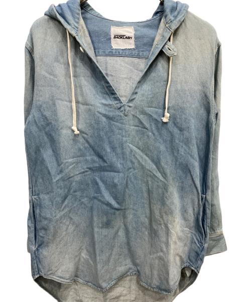 BACKLASH（バックラッシュ）BACKLASH (バックラッシュ) コットンリネンメキシカンパーカー ブルー サイズ:Ｍの古着・服飾アイテム