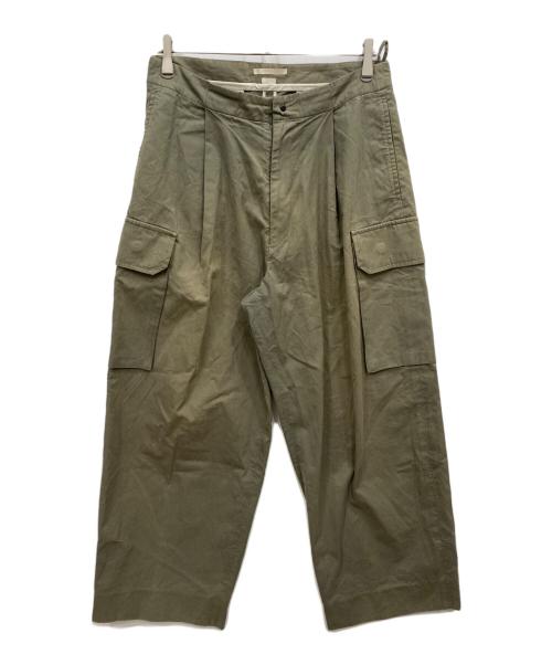BLURHMS（ブラームス）BLURHMS (ブラームス) Washed Gabardine Super Wide 6P Slacks グリーン サイズ:2の古着・服飾アイテム