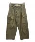 BLURHMS（ブラームス）の古着「Washed Gabardine Super Wide 6P Slacks」｜グリーン