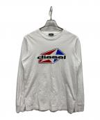 DIESELディーゼル）の古着「ロングスリーブプリントカットソー」｜ホワイト