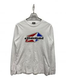 DIESEL（ディーゼル）の古着「ロングスリーブプリントカットソー」｜ホワイト
