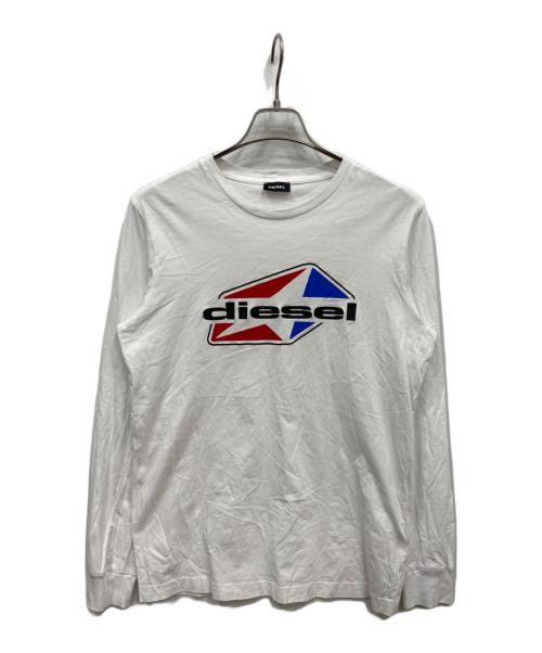DIESEL（ディーゼル）DIESEL (ディーゼル) ロングスリーブプリントカットソー ホワイト サイズ:mの古着・服飾アイテム