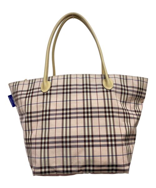 BURBERRY BLUE LABEL（バーバリー ブルー レーベル）BURBERRY BLUE LABEL (バーバリーロンドンブルーレーベル) トートバッグ ピンクの古着・服飾アイテム