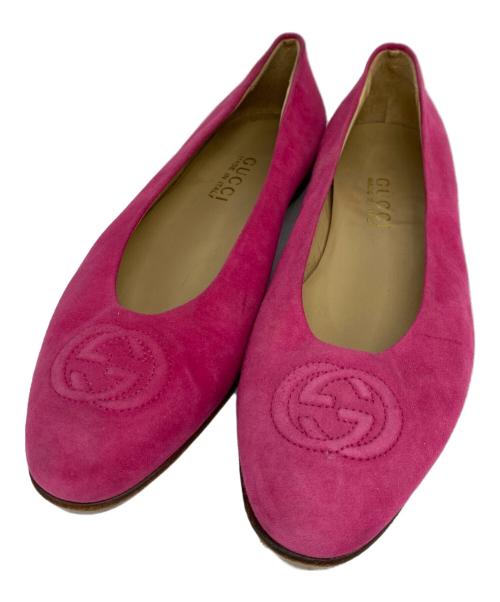 GUCCI（グッチ）GUCCI (グッチ) スウェードパンプス ピンク サイズ:7　1/2の古着・服飾アイテム