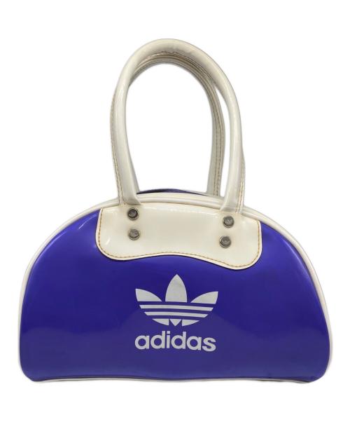 adidas（アディダス）adidas (アディダス) エナメルミニボストンバッグ ホワイト×ブルーの古着・服飾アイテム