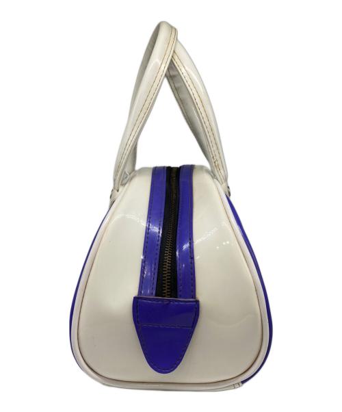 adidas（アディダス）adidas (アディダス) エナメルミニボストンバッグ ホワイト×ブルーの古着・服飾アイテム