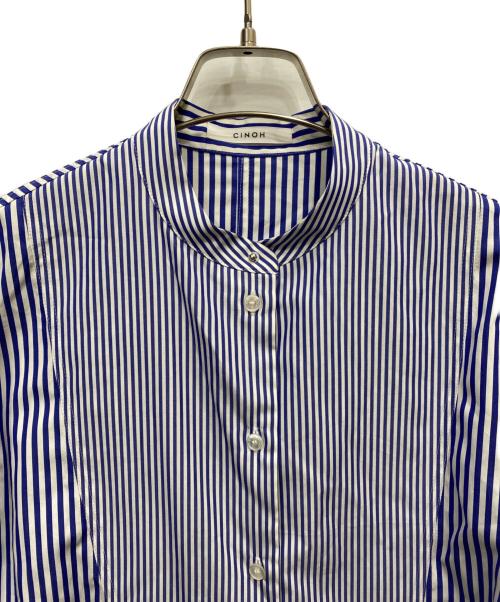 CINOH（チノ）CINOH (チノ) チノ ストライプブザムシャツ ブルー サイズ:38の古着・服飾アイテム