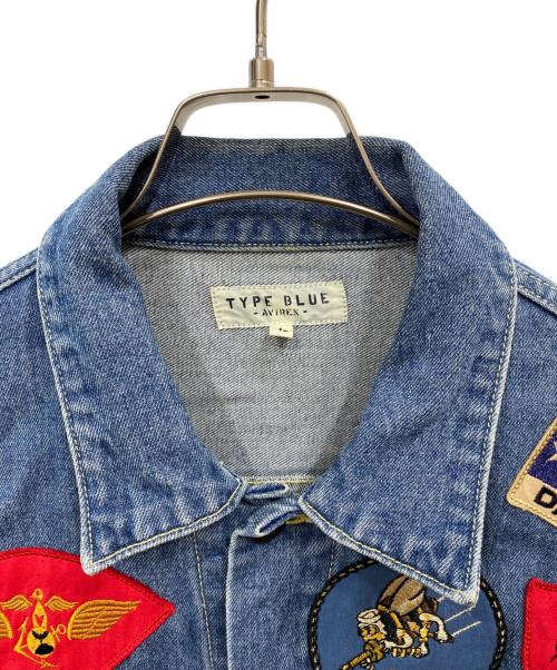 AVIREX（アヴィレックス）AVIREX (アヴィレックス) TOP GUN DENIM JACKET ブルー サイズ:Ｌの古着・服飾アイテム