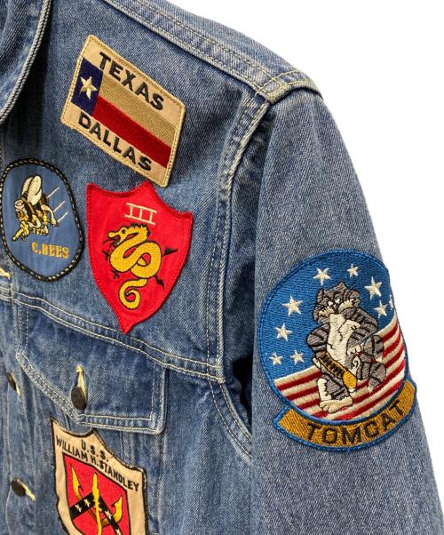 AVIREX（アヴィレックス）AVIREX (アヴィレックス) TOP GUN DENIM JACKET ブルー サイズ:Ｌの古着・服飾アイテム