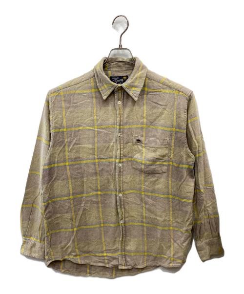 OLD STUSSY（オールドステューシー）OLD STUSSY (オールドステューシー) 90's～ チェックシャツ ベージュ サイズ:Mの古着・服飾アイテム