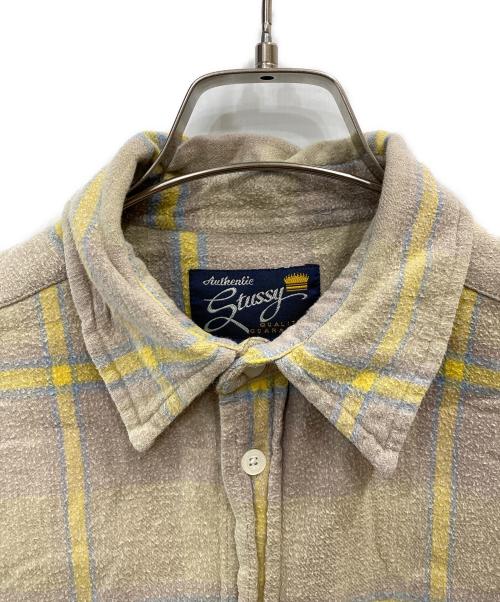 OLD STUSSY（オールドステューシー）OLD STUSSY (オールドステューシー) 90's～ チェックシャツ ベージュ サイズ:Mの古着・服飾アイテム