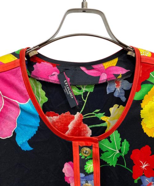 LEONARD（レオナール）LEONARD (レオナール) 花柄ワンピース ブラック サイズ:Lの古着・服飾アイテム