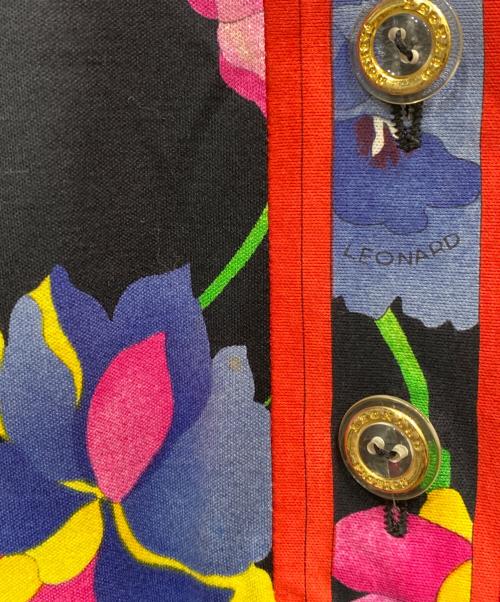 LEONARD（レオナール）LEONARD (レオナール) 花柄ワンピース ブラック サイズ:Lの古着・服飾アイテム