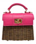 DIANAダイアナ）の古着「2WAYカゴバッグ」｜ピンク×ブラウン