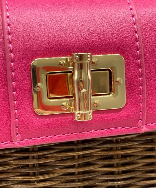 DIANA（ダイアナ）DIANA (ダイアナ) 2WAYカゴバッグ ピンク×ブラウンの古着・服飾アイテム