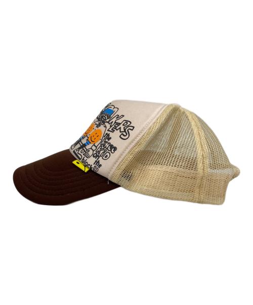 KAPITAL（キャピタル）KAPITAL (キャピタル) KO-WORKERS who’s the kneekid トラックキャップ ベージュ×ブラウンの古着・服飾アイテム