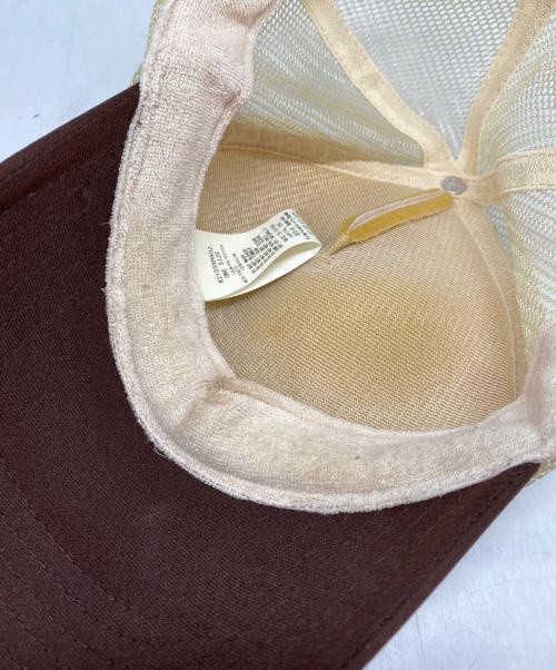 KAPITAL（キャピタル）KAPITAL (キャピタル) KO-WORKERS who’s the kneekid トラックキャップ ベージュ×ブラウンの古着・服飾アイテム