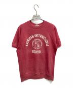 Championチャンピオン）の古着「60`s  ラグラン半袖スウェット」｜レッド