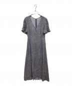 FRAY IDフレイ アイディー）の古着「プリントカシュクールワンピース」｜パープル