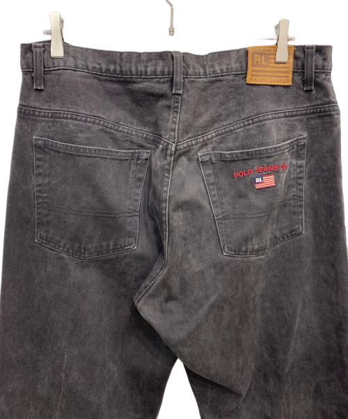 RALPH LAUREN JEANS（ラルフローレンジーンズ）RALPH LAUREN JEANS (ラルフローレンジーンズ) ワイドテーパードデニムパンツ ブラック サイズ:W36の古着・服飾アイテム