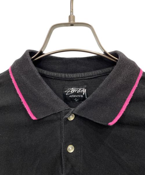 stussy（ステューシー）stussy (ステューシー) ポロシャツ ブラック サイズ:Ｌの古着・服飾アイテム