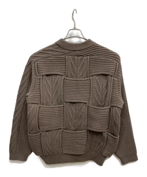 YOKE（ヨーク）YOKE (ヨーク) CROSSING CABLE CREW NECK KNIT ブラウン サイズ:2の古着・服飾アイテム