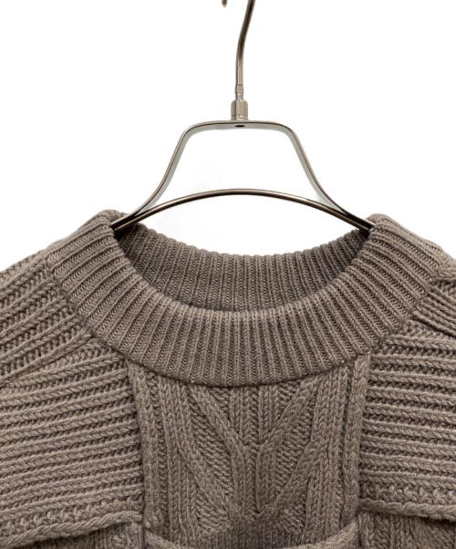 YOKE（ヨーク）YOKE (ヨーク) CROSSING CABLE CREW NECK KNIT ブラウン サイズ:2の古着・服飾アイテム