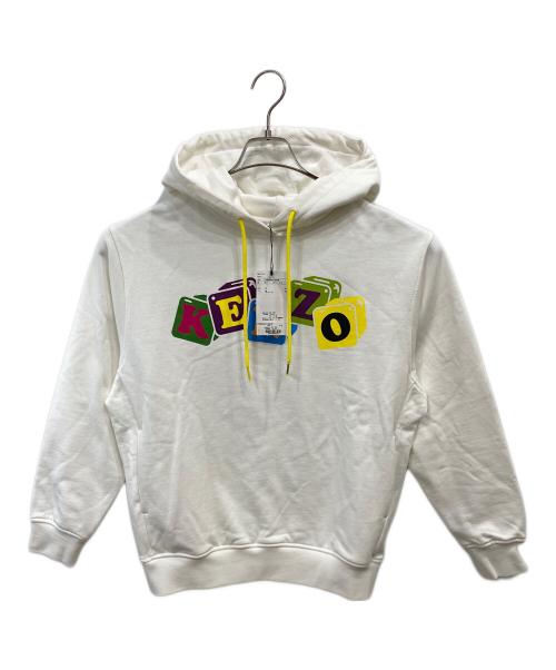 KENZO（ケンゾー）KENZO (ケンゾー) BOKE BOY プルオーバーパーカー ホワイト サイズ:ＸＳの古着・服飾アイテム
