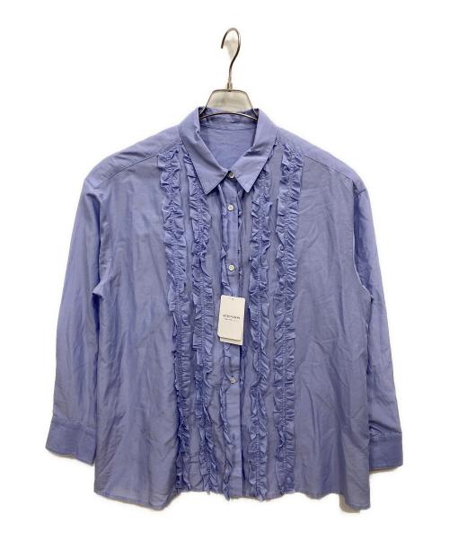 Spick and Span（スピック＆スパン）Spick and Span (スピックアンドスパン) コットンシルクフロントフリルブラウス ブルー サイズ:Ｆ 未使用品の古着・服飾アイテム