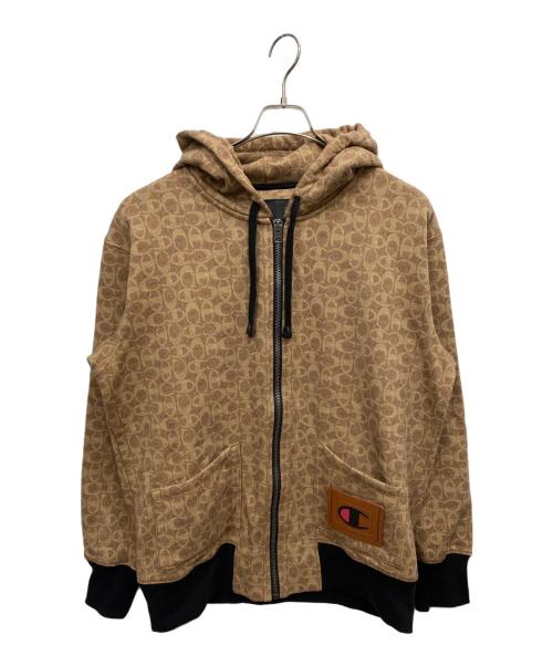 COACH（コーチ）COACH (コーチ) Champion (チャンピオン) モノグラムパーカー ブラウン サイズ:Mの古着・服飾アイテム