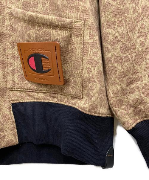 COACH（コーチ）COACH (コーチ) Champion (チャンピオン) モノグラムパーカー ブラウン サイズ:Mの古着・服飾アイテム
