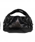 Salvatore Ferragamoサルヴァトーレ フェラガモ）の古着「エナメルハンドバッグ」｜ブラック