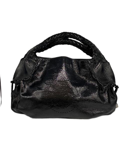 Salvatore Ferragamo（サルヴァトーレ フェラガモ）Salvatore Ferragamo (サルヴァトーレ フェラガモ) エナメルハンドバッグ ブラックの古着・服飾アイテム