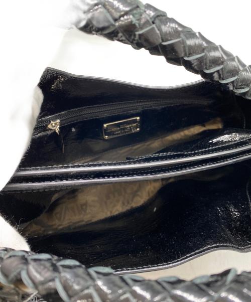 Salvatore Ferragamo（サルヴァトーレ フェラガモ）Salvatore Ferragamo (サルヴァトーレ フェラガモ) エナメルハンドバッグ ブラックの古着・服飾アイテム