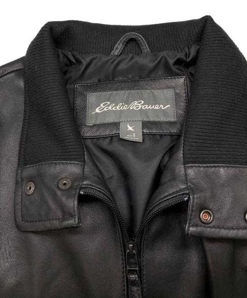 Eddie Bauer（エディーバウアー）Eddie Bauer (エディーバウアー) ラムレザージャケット ブラック サイズ:Sの古着・服飾アイテム