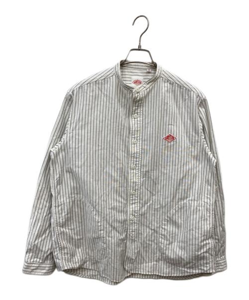 DANTON（ダントン）DANTON (ダントン) ストライプバンドカラーシャツ ホワイト サイズ:42の古着・服飾アイテム