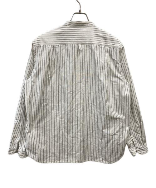 DANTON（ダントン）DANTON (ダントン) ストライプバンドカラーシャツ ホワイト サイズ:42の古着・服飾アイテム