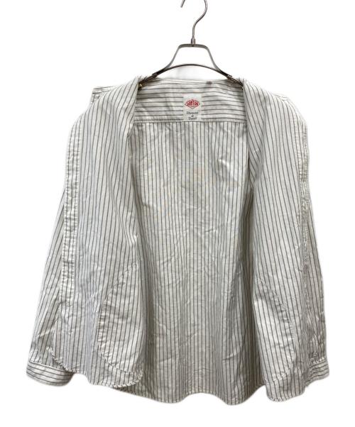 DANTON（ダントン）DANTON (ダントン) ストライプバンドカラーシャツ ホワイト サイズ:42の古着・服飾アイテム